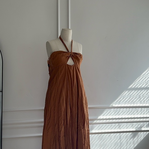 DISSH Verdes Tangerine Linen Maxi Dress US 4 - Picture 5 of 5